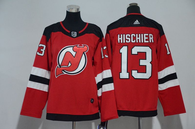 Women New Jersey Devils #13 Hischier Red Hockey Stitched Adidas NHL Jerseys->new york rangers->NHL Jersey